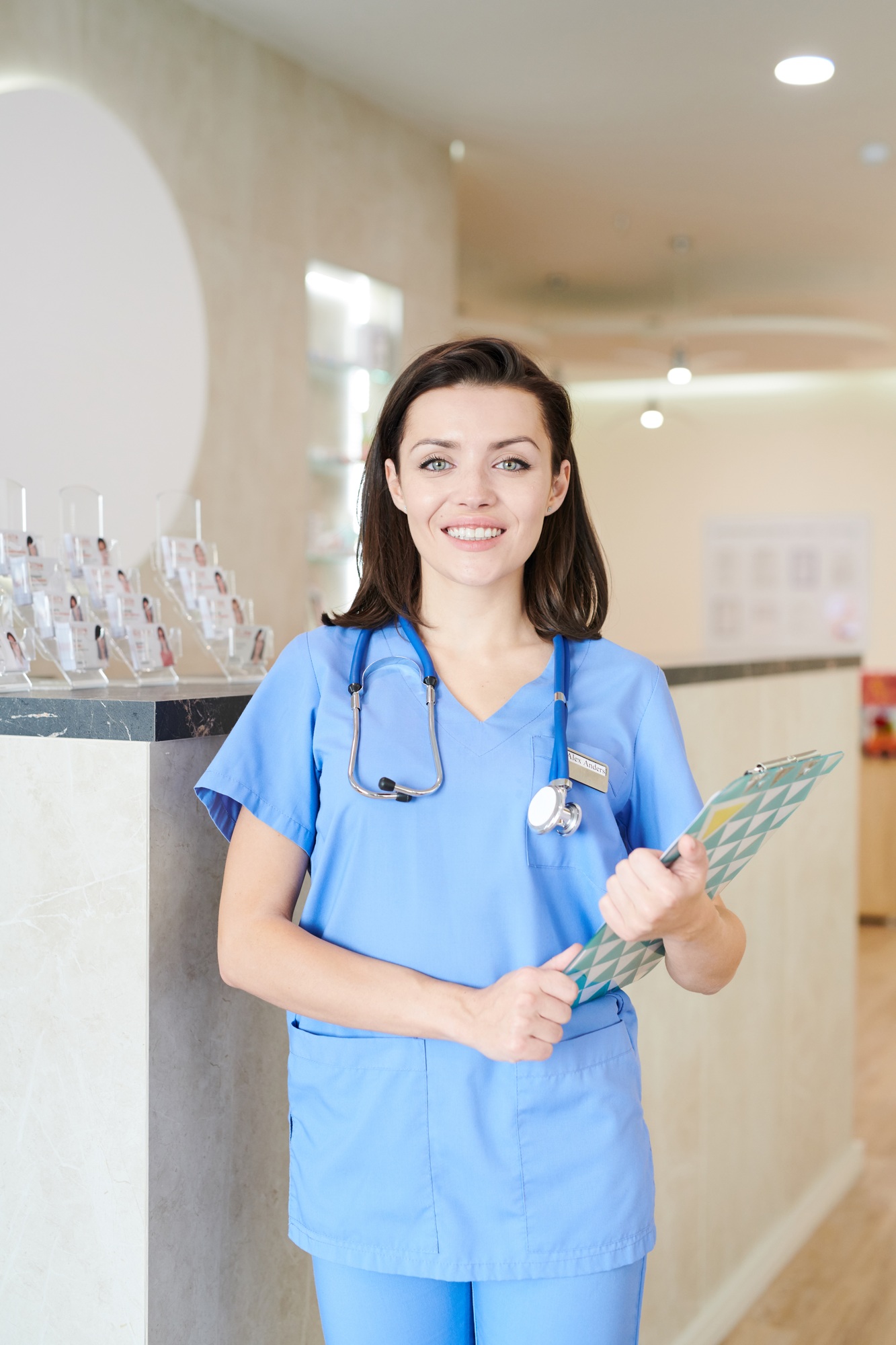 Female Nurse Posing in Clinic